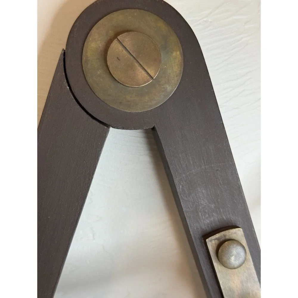 VTG Wood Drafting Compass Academics Brass Wing Divider Scribe Decor Compass